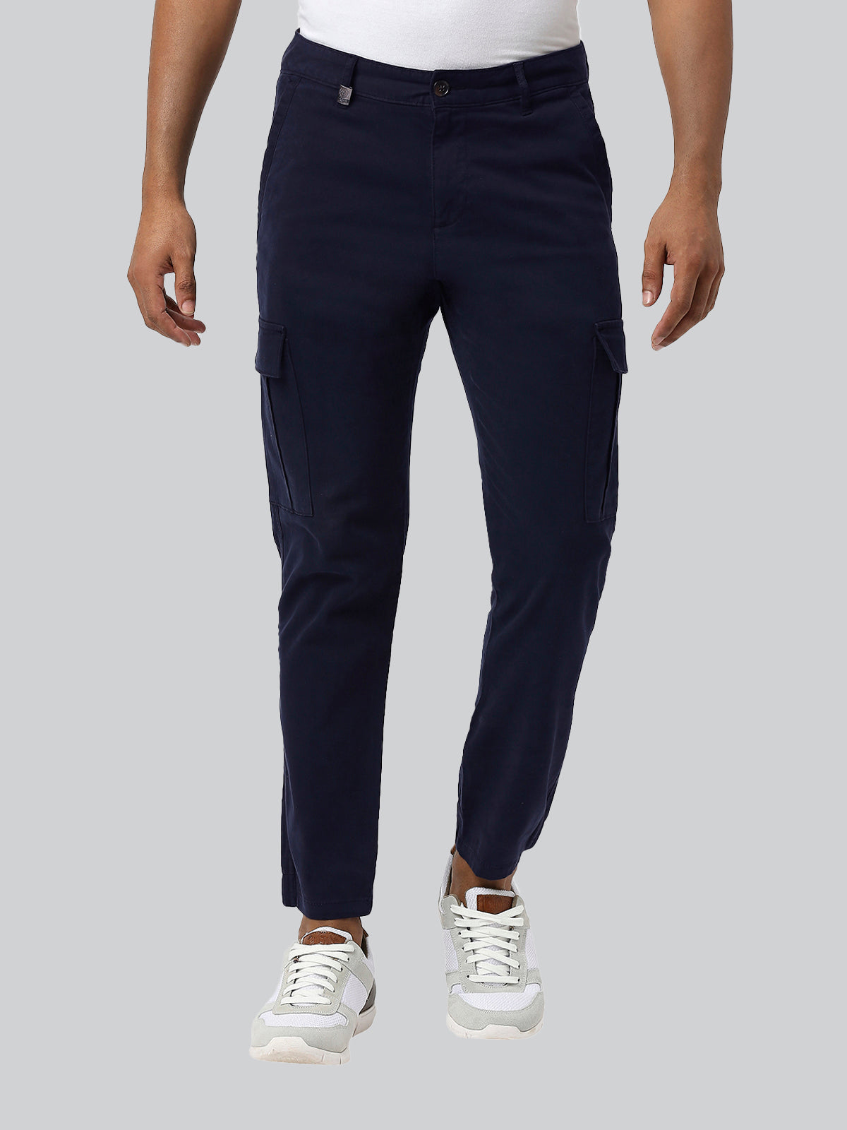 Men Navy Blue Slim Fit Solid Cargo Pants UM1CCG1A17EN Branded10