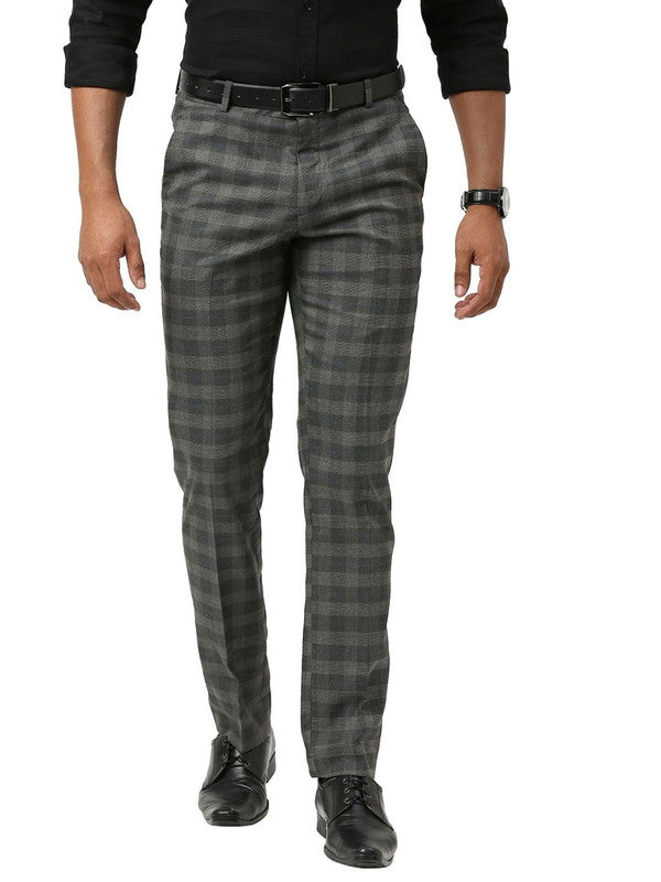 Buy Arrow Newyork Men Grey Jackson Super Slim Fit Check Formal Trousers   NNNOWcom
