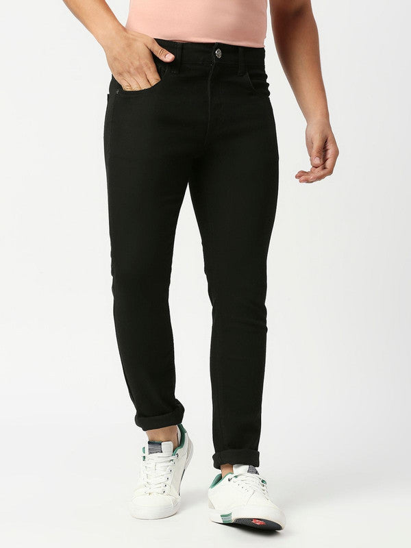 Men Black Slim Fit Solid Jeans - BK1CJPA14ITB | Branded10
